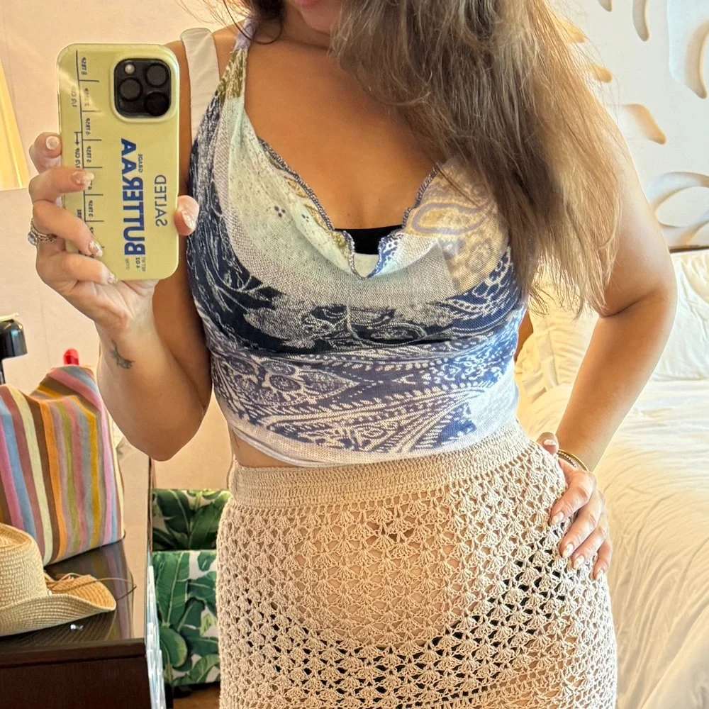 Free people multicolored crop top size XS